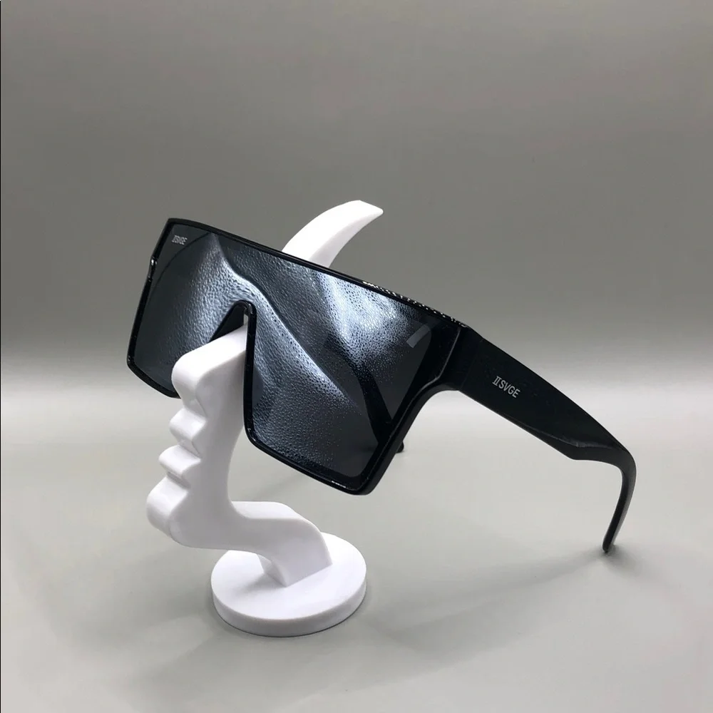 2svge IIsvge Icon Black Shield Sunglasses UNISEX Polarized Oversized Style